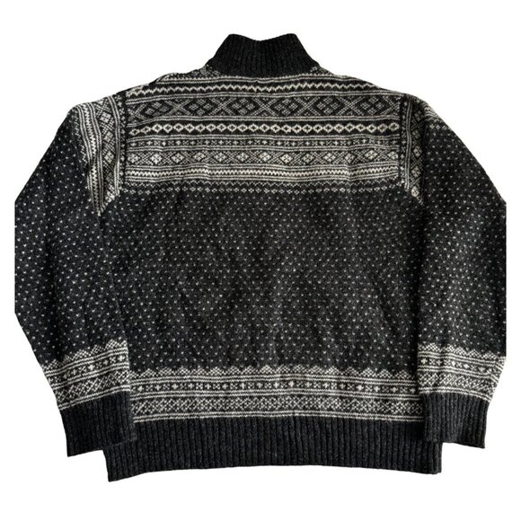 VTG GAP Unisex Sweater 2X Shetland Wool Fair Isle Mock Neck Collar - Picture 2 of 5